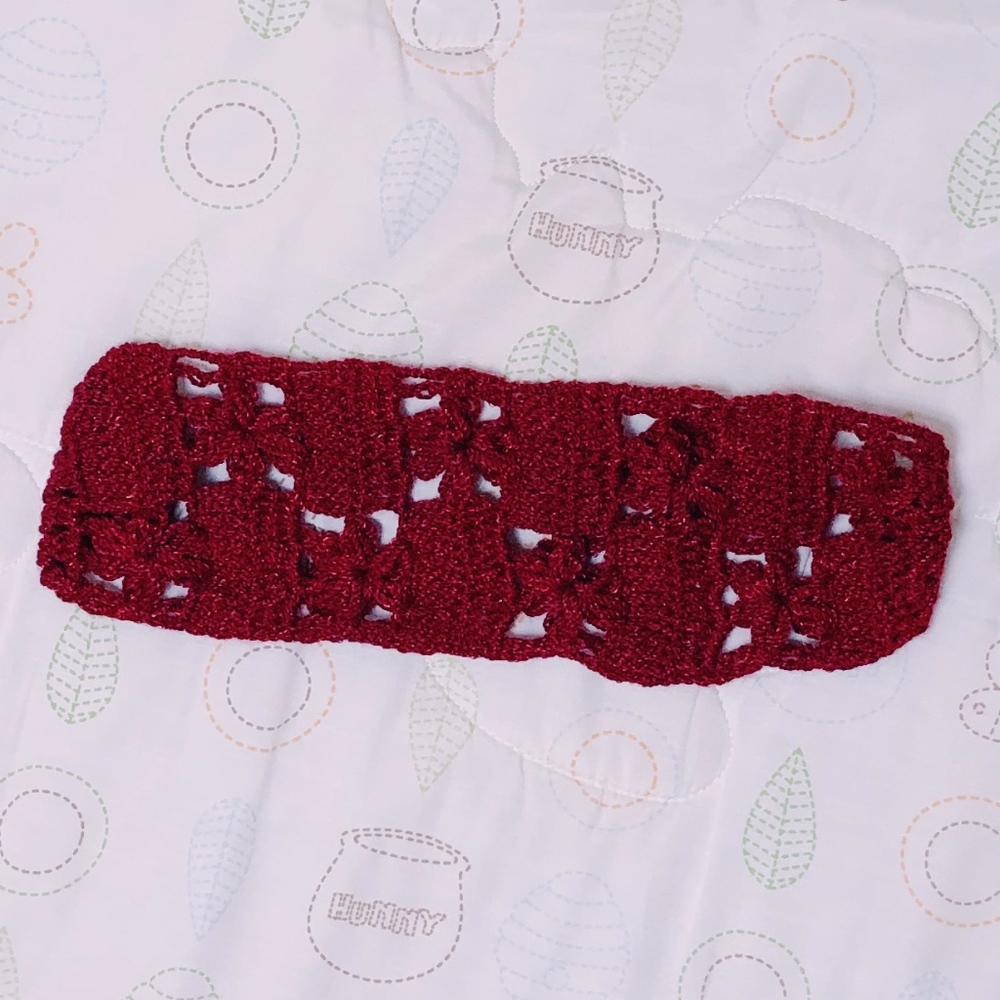 Crochet Tieback Headband in Burgundy